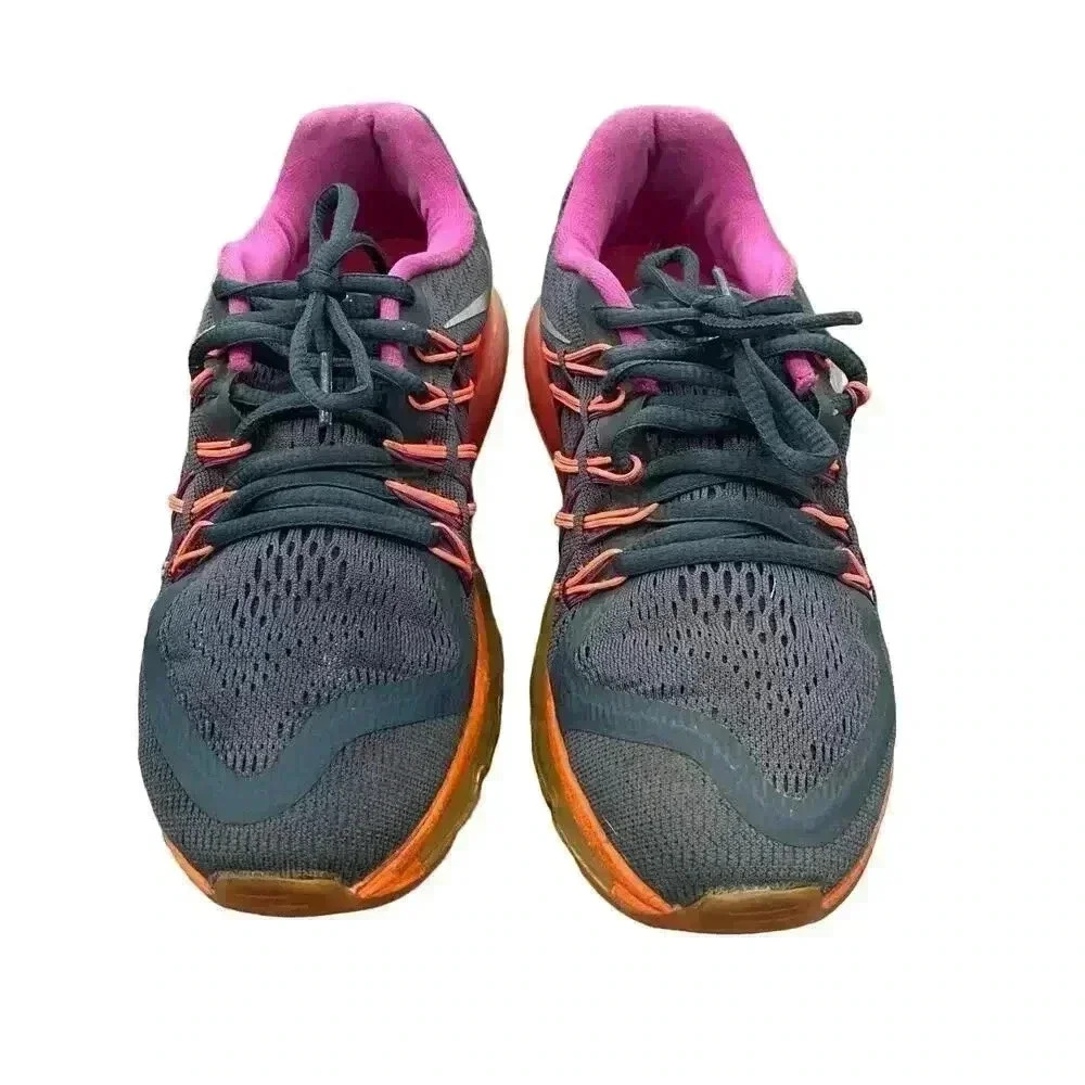 Nike Girls Air Max 2015 Shoes Lace-Up Round Toe Gray Multi Size 5Y